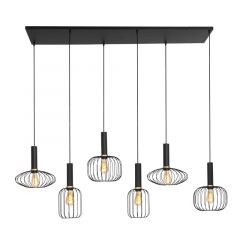 Mexlite Hanglamp Aureole - 6-lichts E27 - Zwart