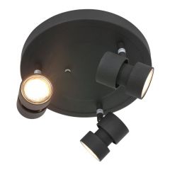 Steinhauer Plafondlamp Natasja LED - Ø27cm - 3-lichts GU10 Dim to Warm - 2700K - Zwart