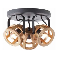 Brilliant Matrix Wood Plafondlamp - Ø30cm - 3-lichts E14 - Naturel