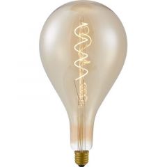 Peervormige LED lamp, gemaakt van amber glas